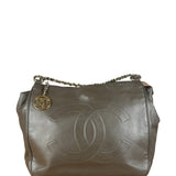 Chanel CC Grey Leather Chain Hobo Bag '89-'91