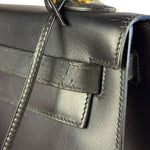 Hermes Kelly 32 Black Box Leather 1991