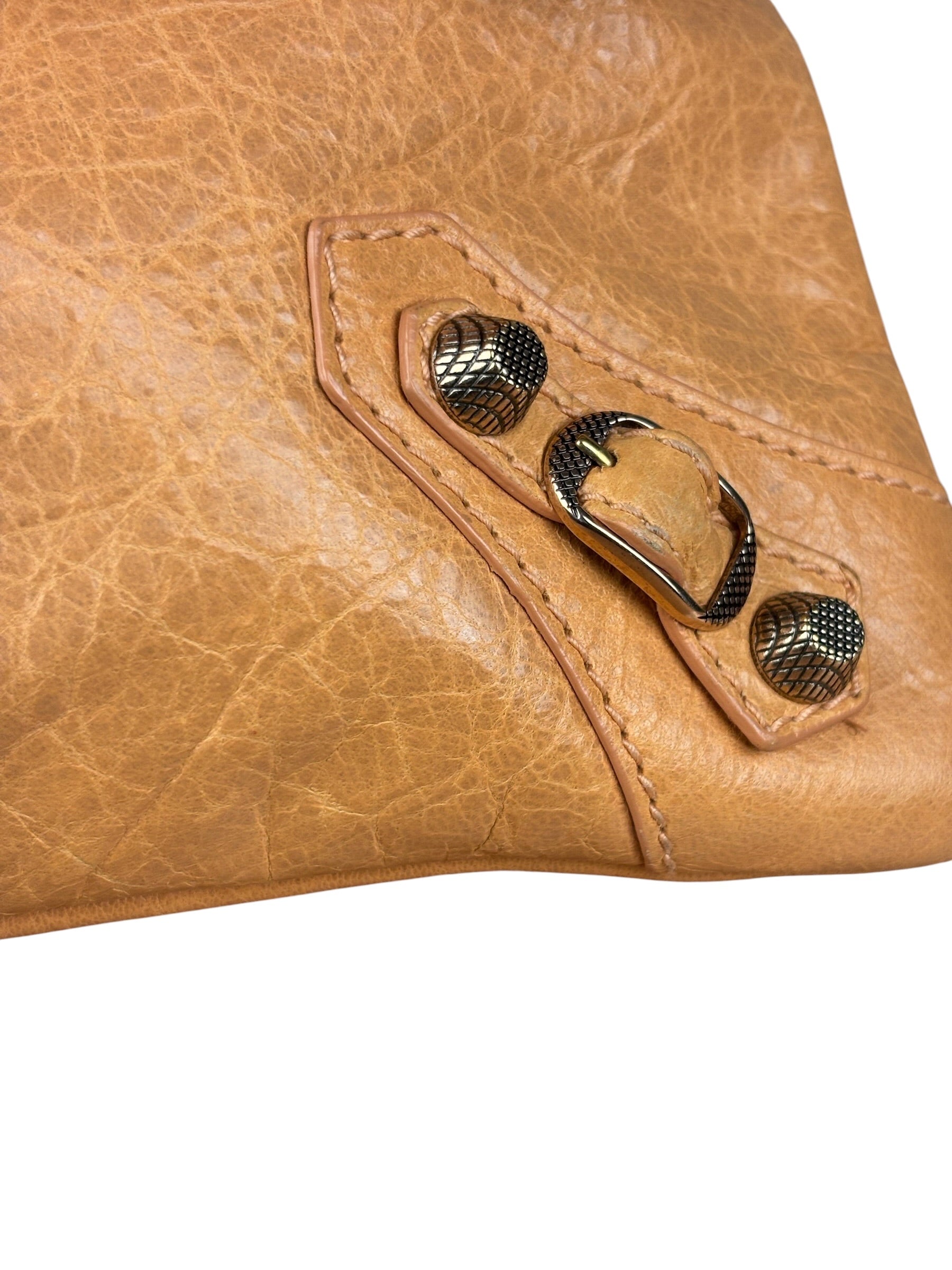 Balenciaga Peach Leather Le City Clutch