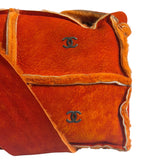 Chanel Orange Suede Shearling Patchwork Shoulder Bag 2001