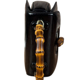 Gucci Bamboo Mini Top Handle Patent Leather Black