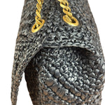 YSL Black Raffia Leather Trim Jamie Chain Shoulder Bag