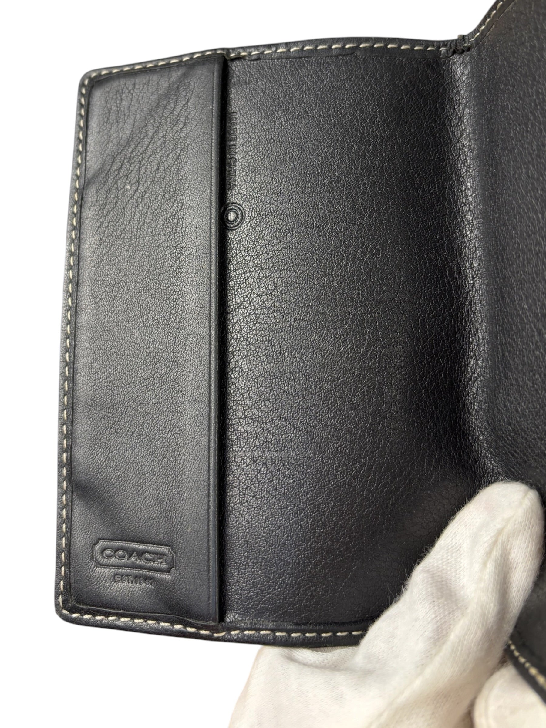 Coach Black Leather Passport Cover