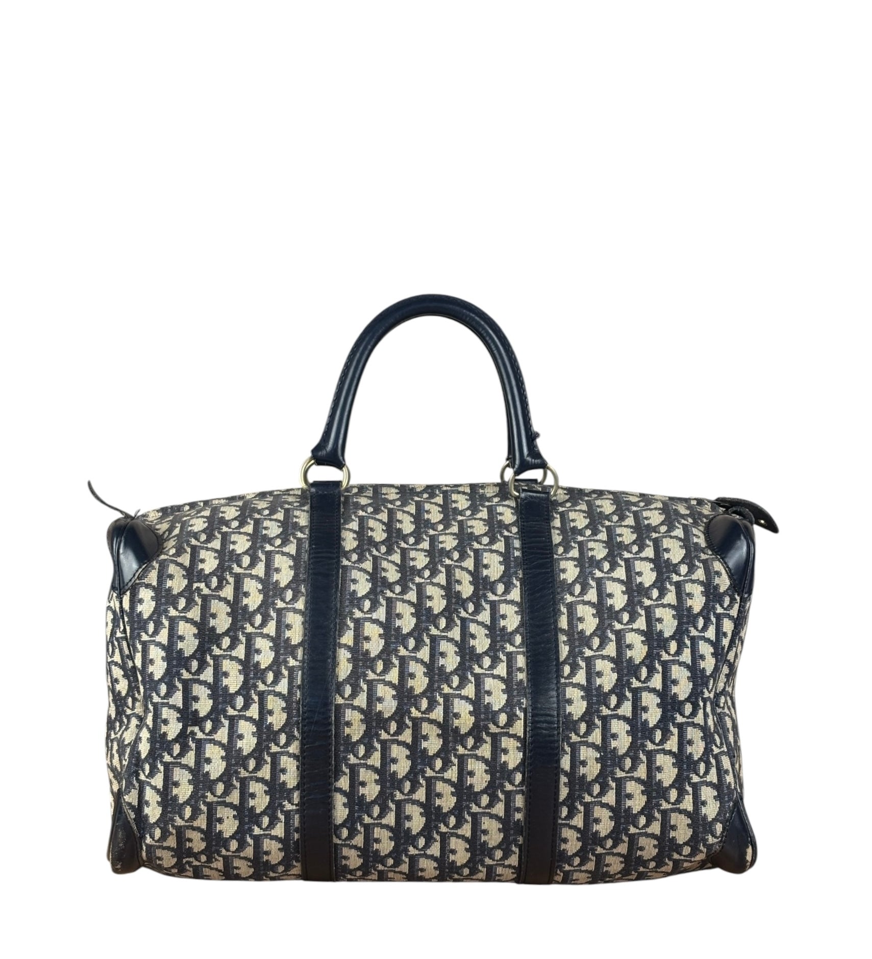 Christian Dior Vintage Navy Blue Trotter Boston Bag