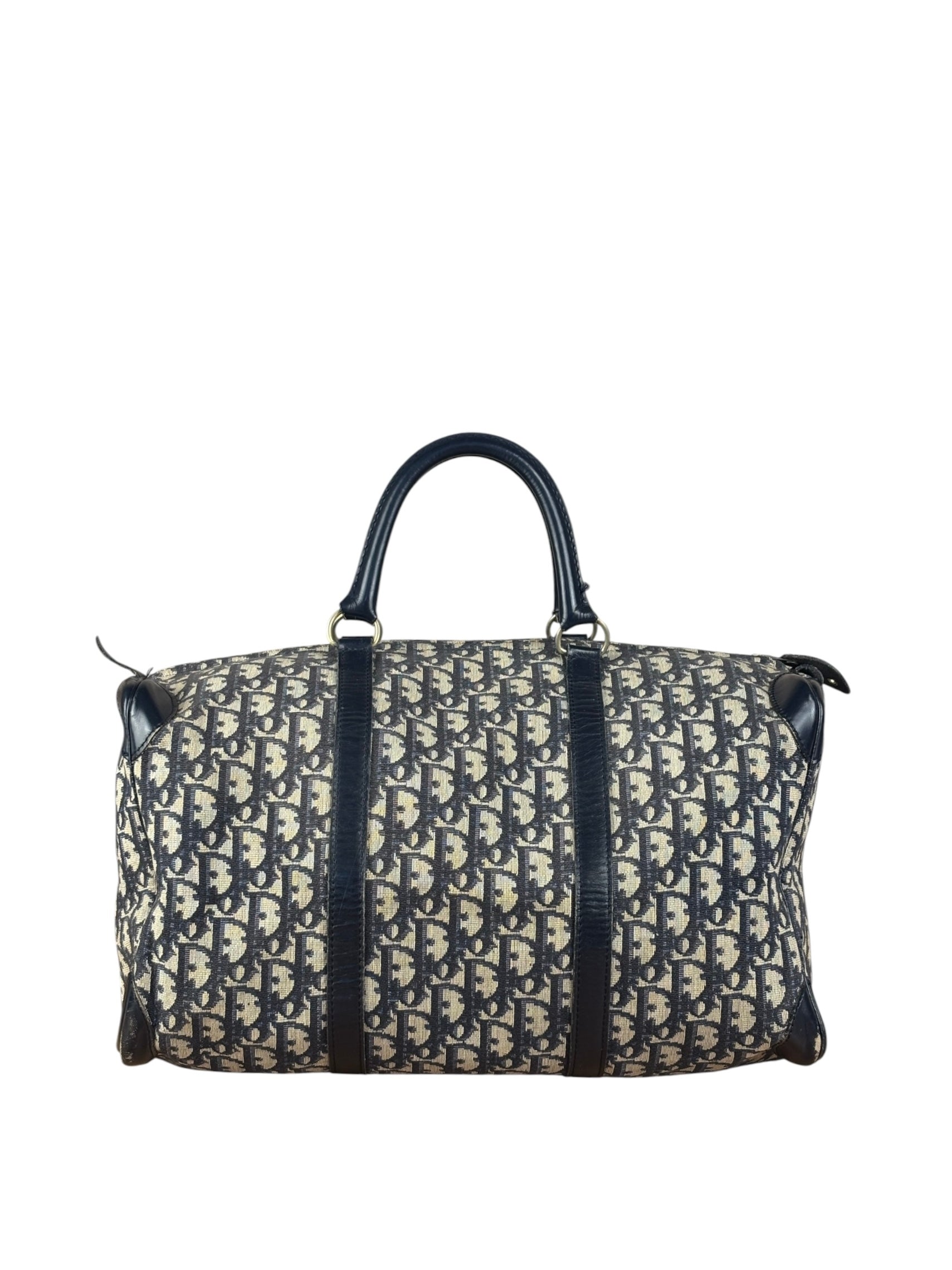 Christian Dior Vintage Navy Blue Trotter Boston Bag