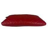Chanel Vintage Red Leather Classics O-Case Clutch 1992