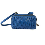 Miu Miu Blue Matelassè Leather Crossbody Bag