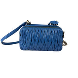 Miu Miu Blue Matelassè Leather Crossbody Bag