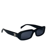 Celine Glossy Black Triomphe Rectangular Sunglasses