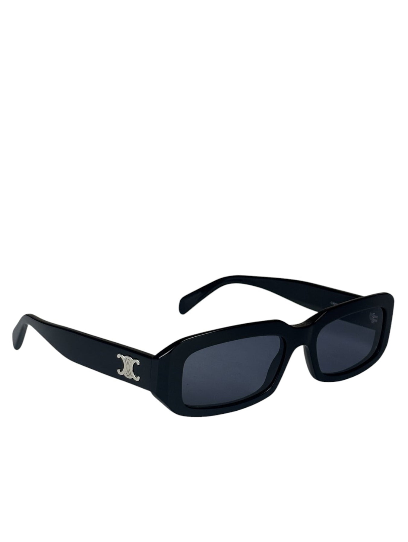 Celine Glossy Black Triomphe Rectangular Sunglasses