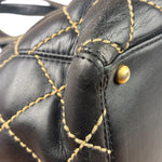 Chanel Black Leather Wild Stitch Surpique Tote 2005