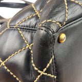 Chanel Black Leather Wild Stitch Surpique Tote 2005