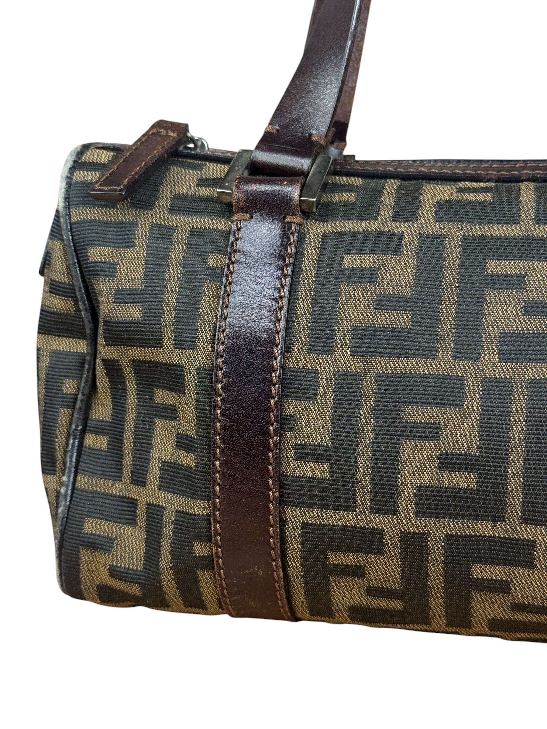 Fendi Vintage FF Zucca Print Mini Boston Handbag