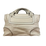 Celine Vintage Ivory Leather Boogie Handbag