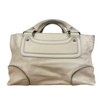 Celine Vintage Ivory Leather Boogie Handbag