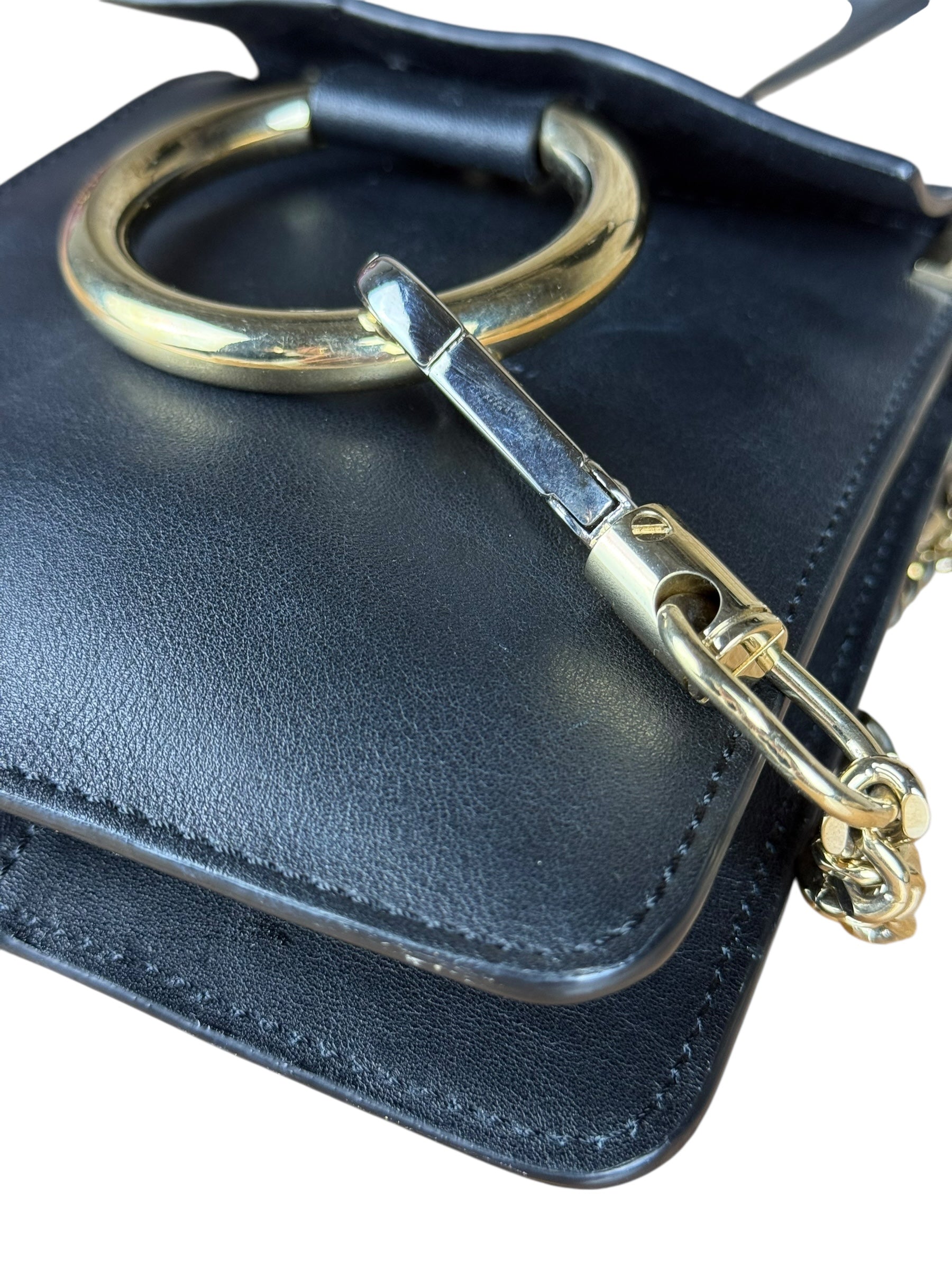 Chloé Suede Black Leather Faye Mini Bracelet Bag