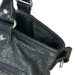 Balenciaga Vintage Black Leather Classic Square Zip Shoulder Tote Bag
