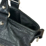 Balenciaga Vintage Black Leather Classic Square Zip Shoulder Tote Bag