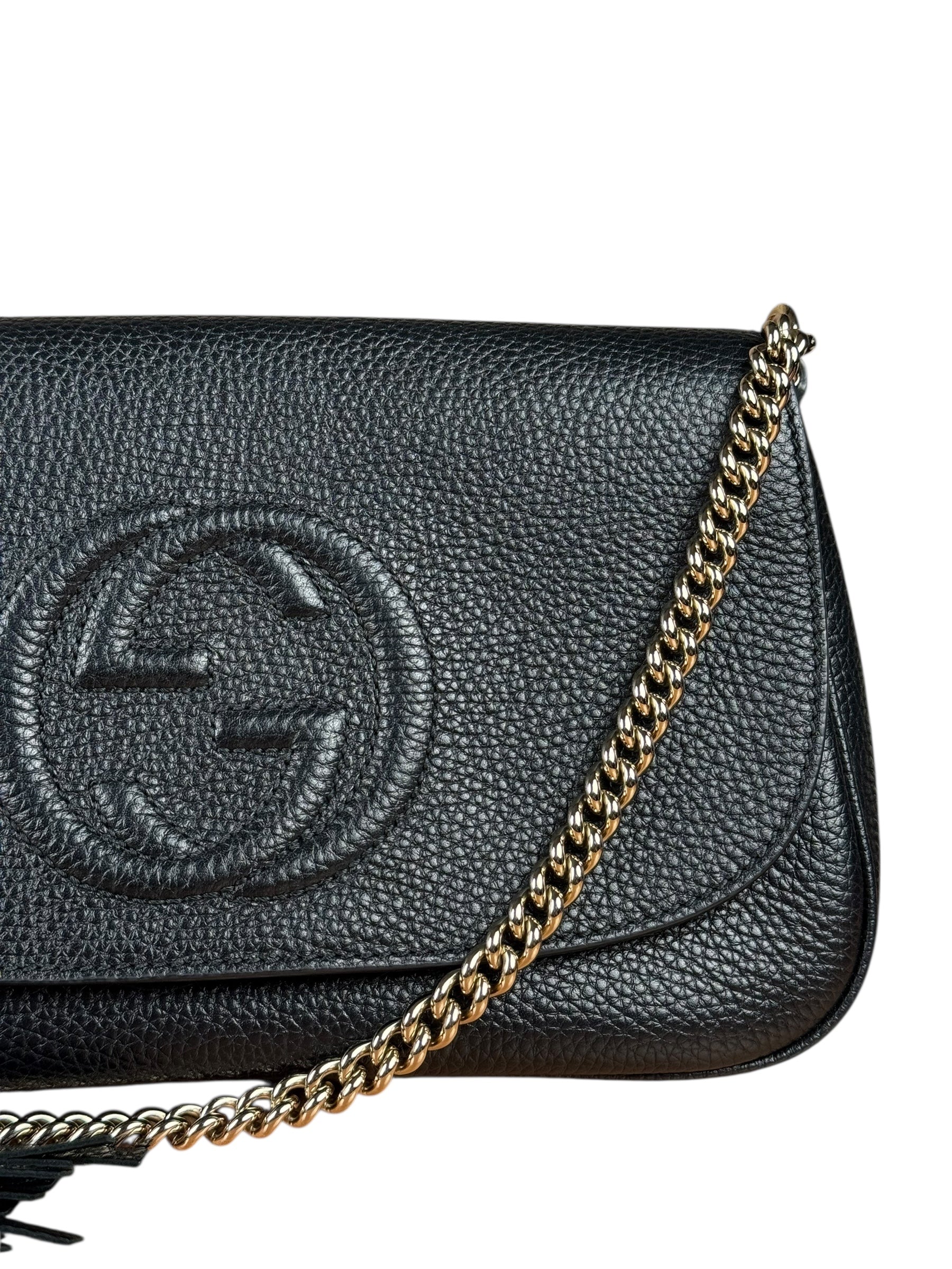 Gucci GG Soho Black Leather Chain Bag