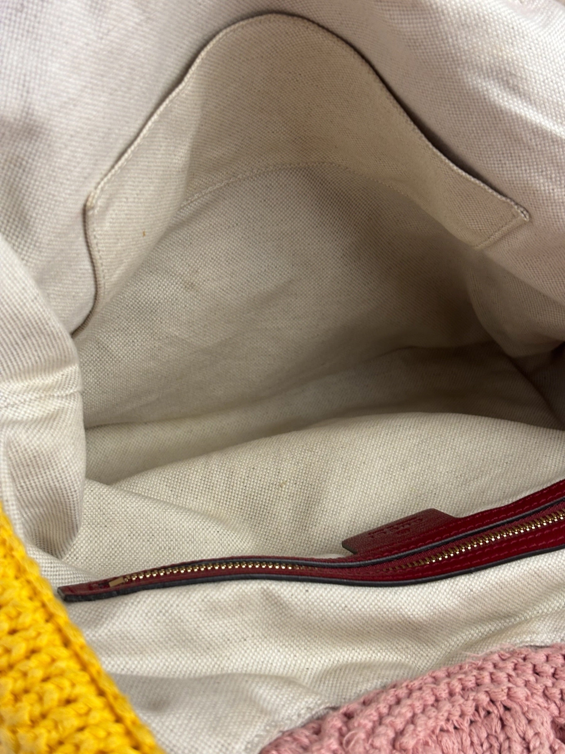 Gucci Horsebit Striped Crochet Tote Bag