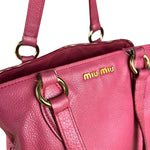 Miu Miu Pink Leather 2Way Tote Bag