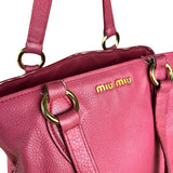 Miu Miu Pink Leather 2Way Tote Bag