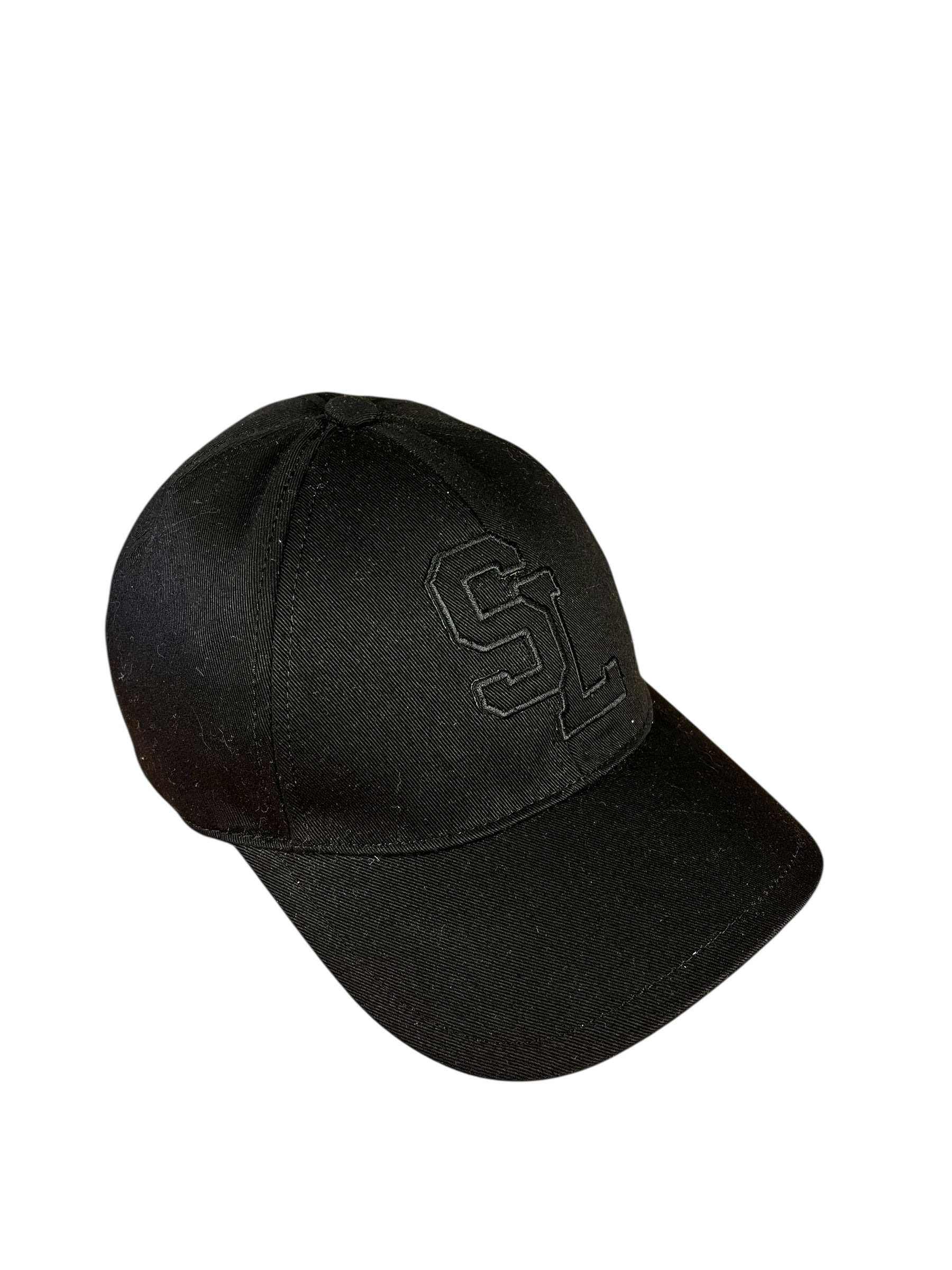 Saint Laurent Black SL Embroidered Baseball Cap