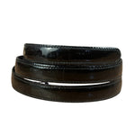 Celine Vintage Black Leather Horse Carriage Rectangular Plate Buckle Belt