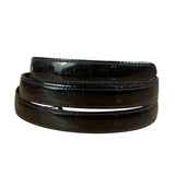 Celine Vintage Black Leather Horse Carriage Rectangular Plate Buckle Belt