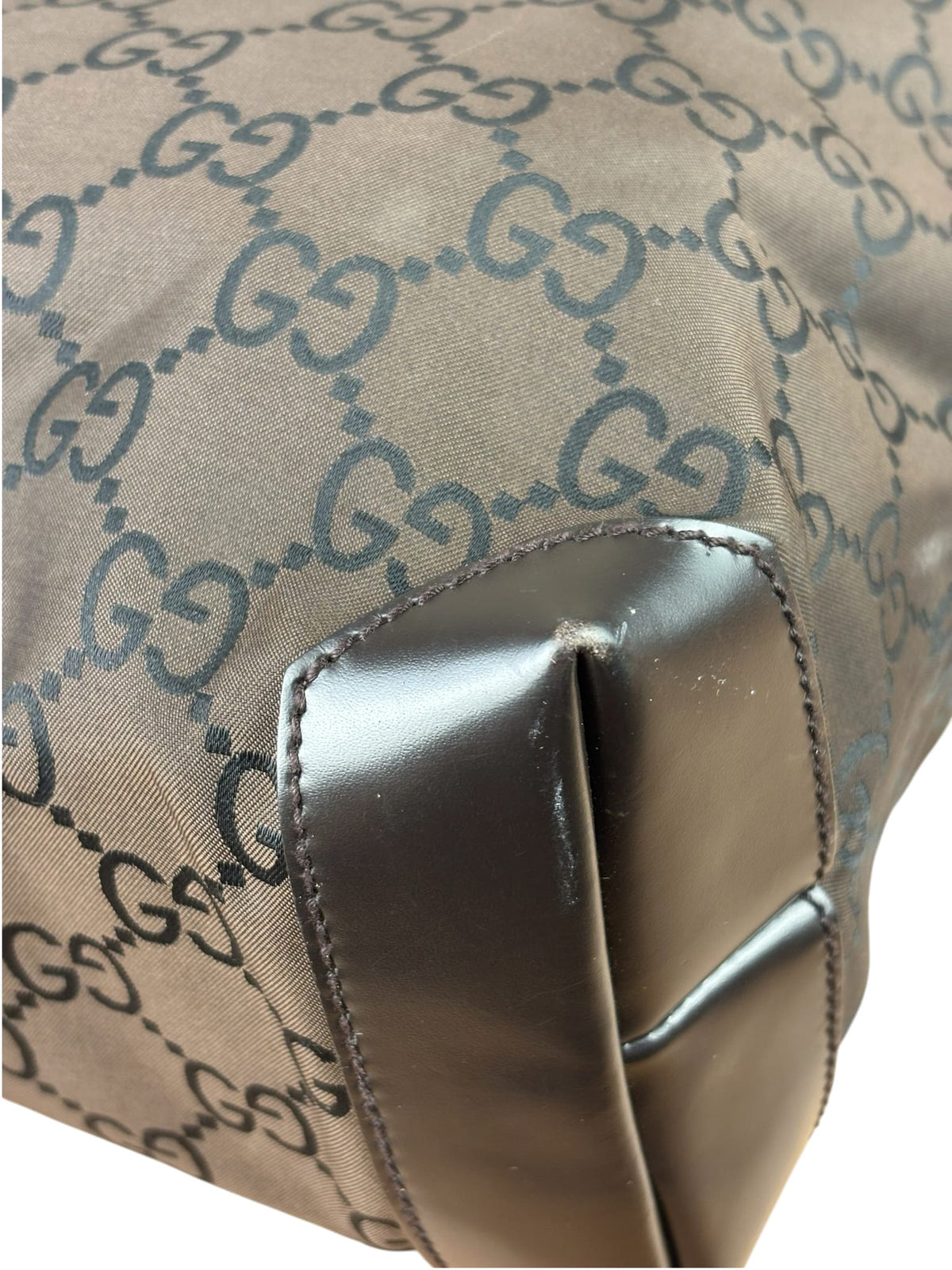Gucci GG Nylon Tote Bag Brown Monogram Canvas