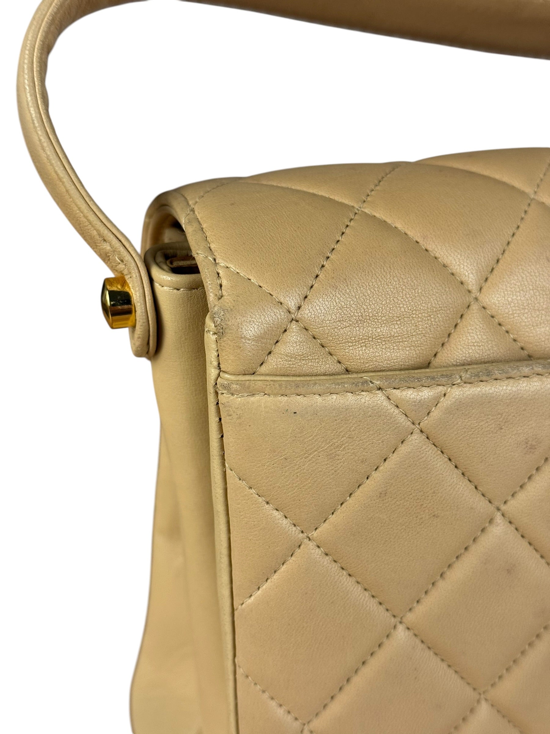 Chanel M Beige Lambskin Envelope Flap 1997