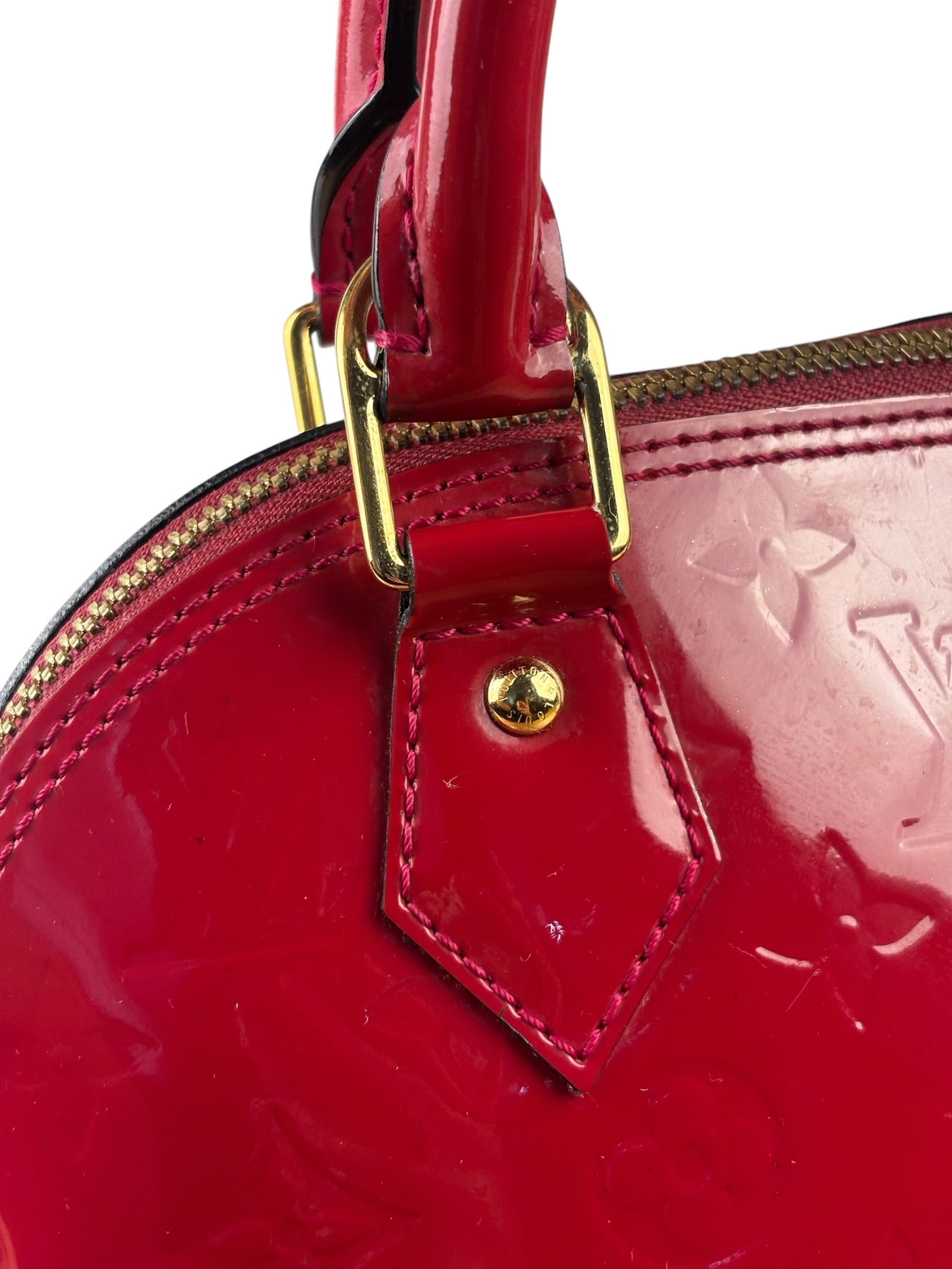 Louis Vuitton Red Vernis Alma BB Two-Way Bag