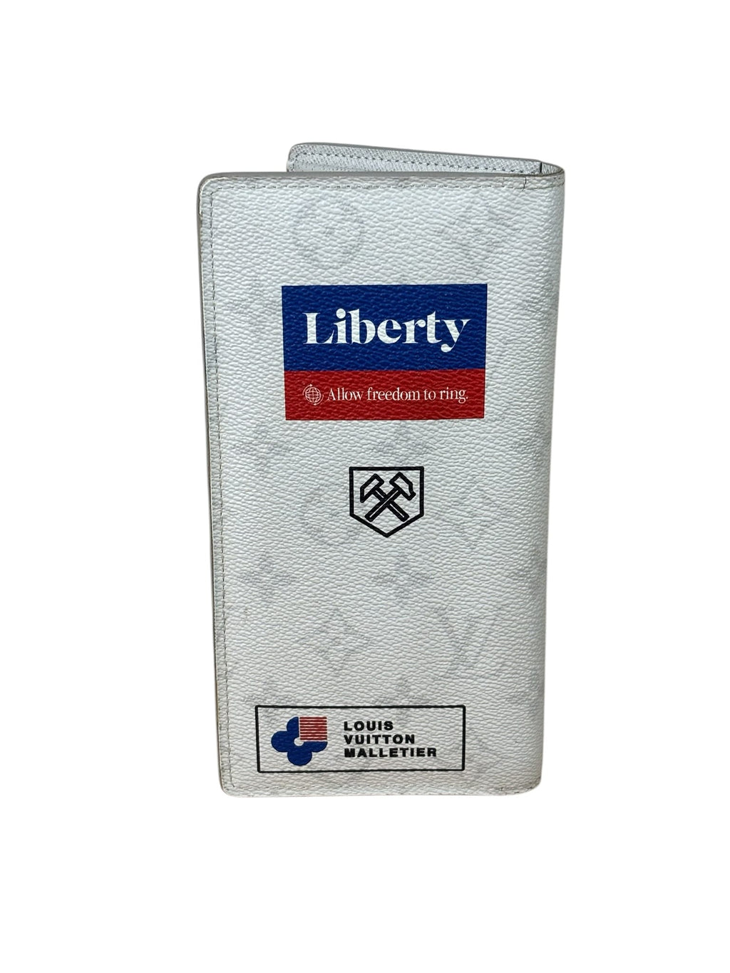 Louis Vuitton Grey Monogram Logo Story Brazza Flap Wallet