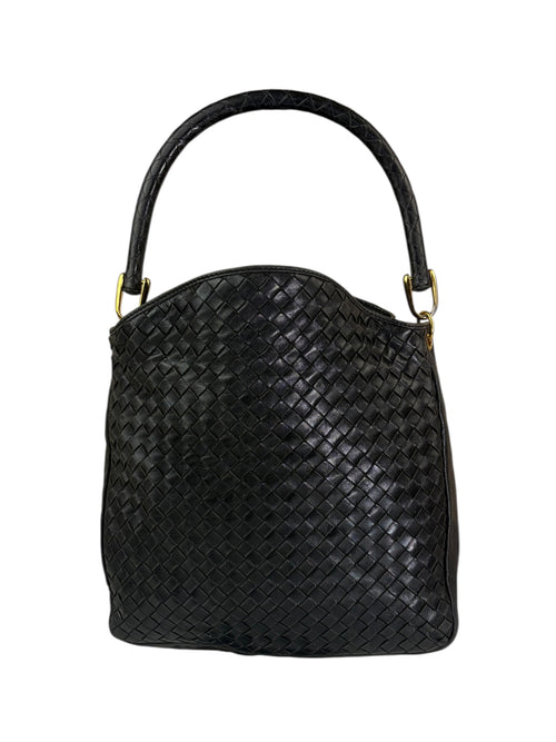 Bottega Veneta Black Intrecciato Hobo Bag