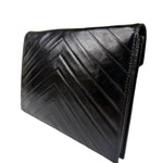 Yves Saint Laurent Black Quilted Leather Clutch