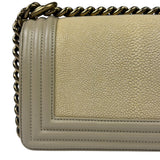 Chanel Beige Leather Boy Stingray Flap Bag 2013