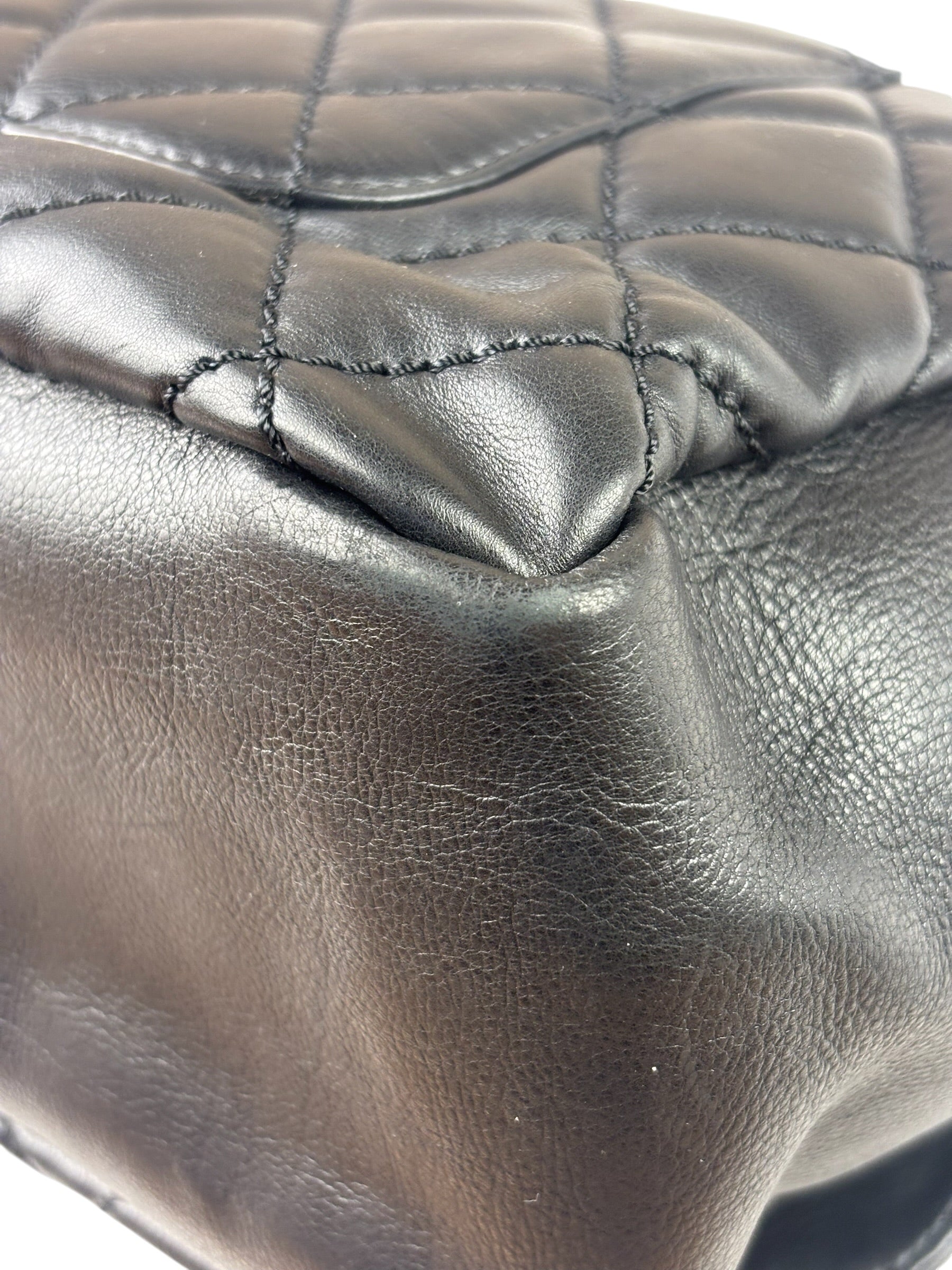 Chanel Vintage Black Quilted Lambskin Shoulder Bag 2010