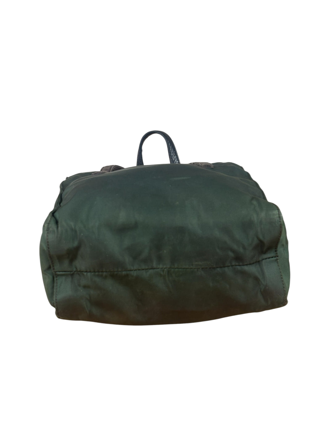 Prada Green/Brown Leather Trim/Nylon Tote