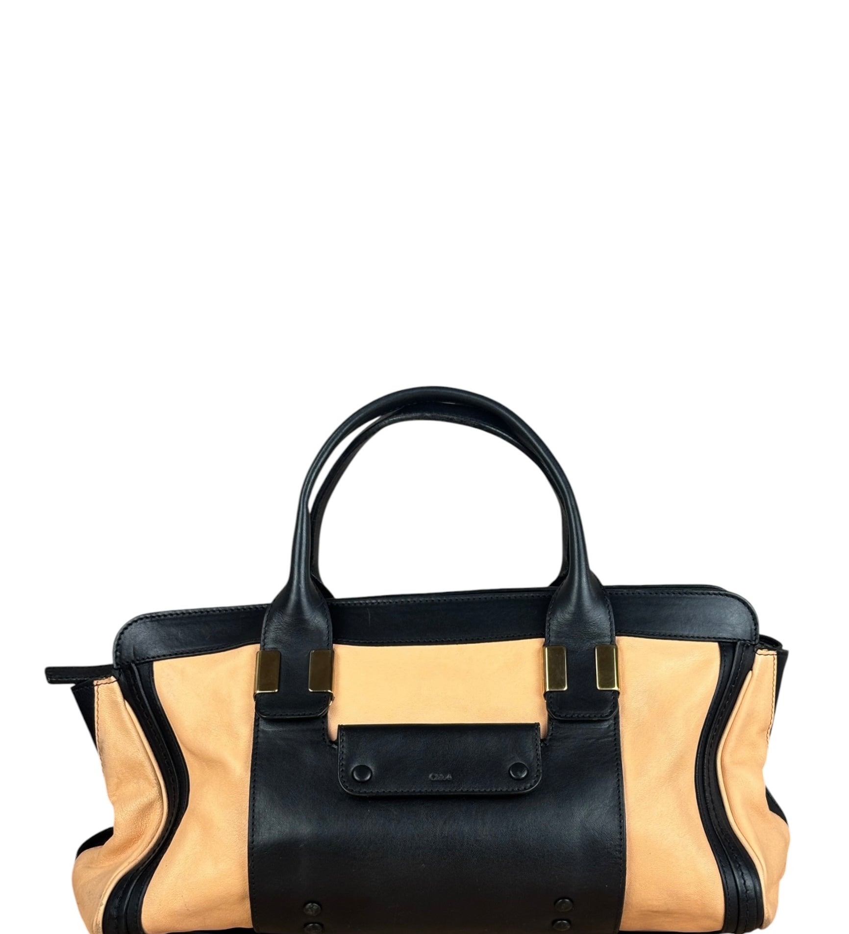 Chloe Nude Pink/Black Alice Satchel Shoulder Bag