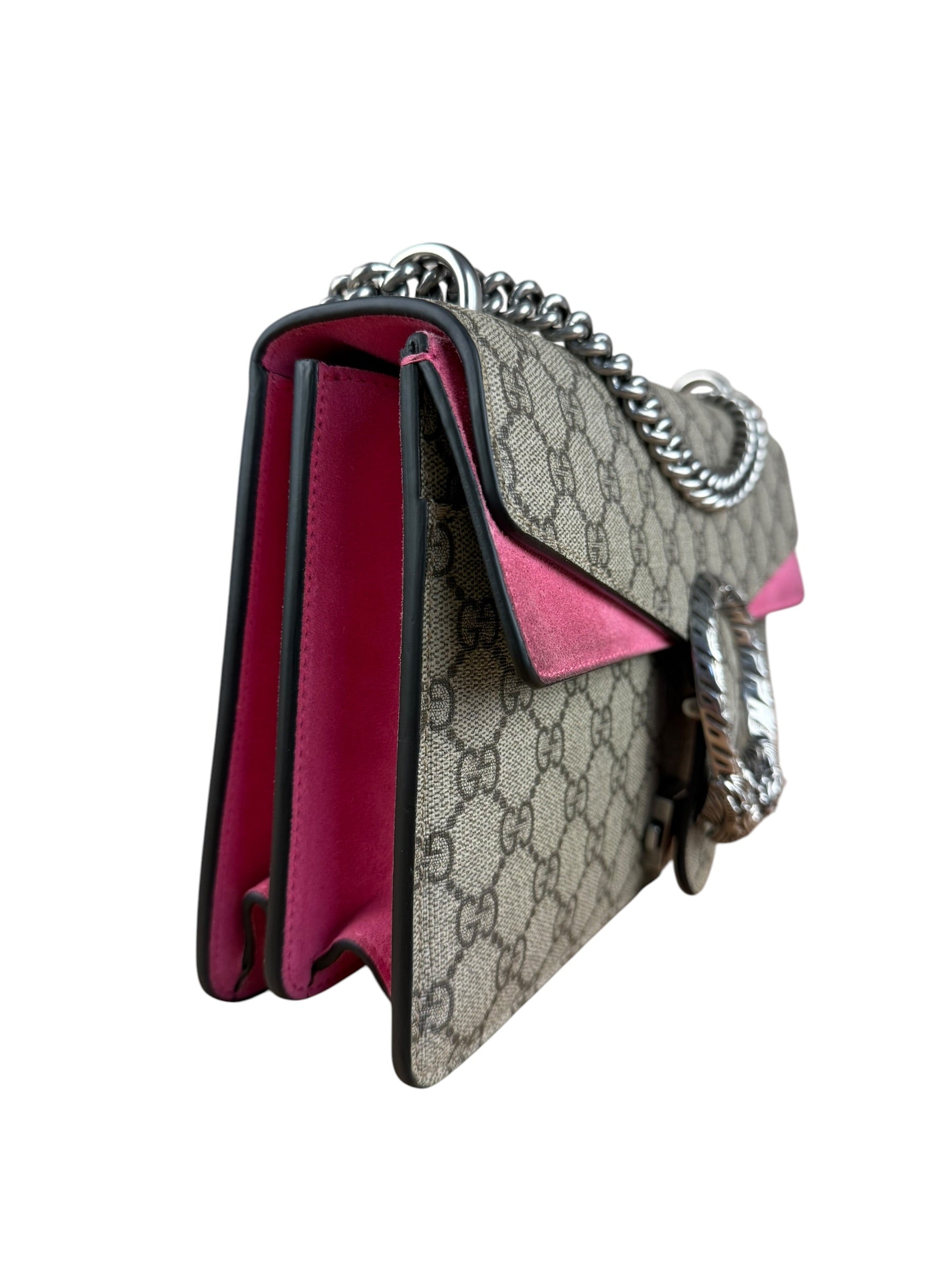 Gucci Dionysus GG Supreme Shoulder Bag Beige/Pink