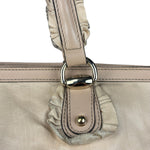Gucci Vintage Beige Leather Ruched Handle Tote
