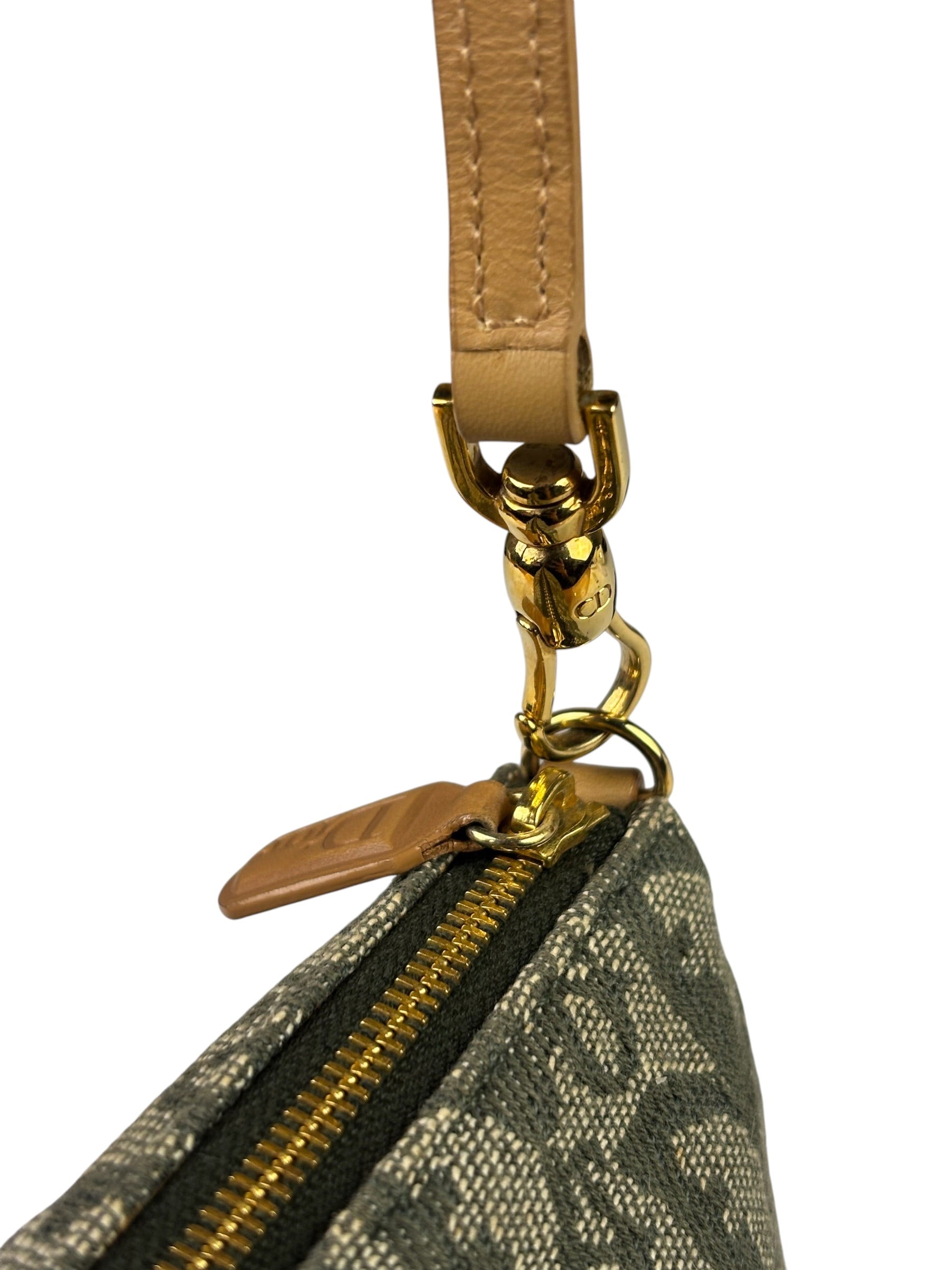Christian Dior Vintage Green Trotter Saddle Pochette