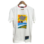 Prada White Graphic Race Car Print T Shirt