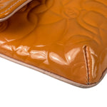 Chanel Orange Patent Leather Camellia Flap Pochette 2003
