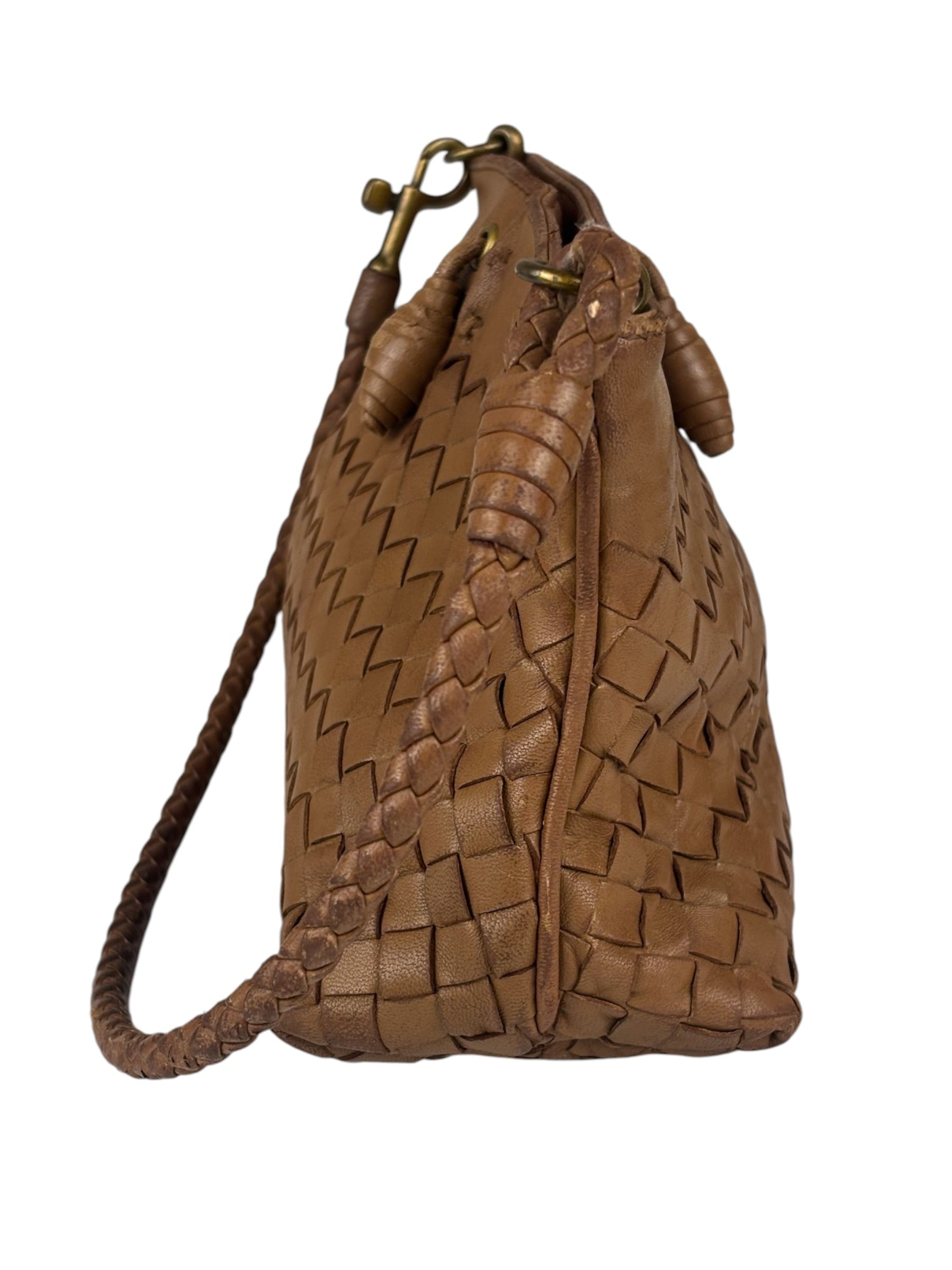 Bottega Veneta Brown Woven Intrecciato Pochette