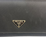 Prada Black Nylon Tessuto Continental Flap Wallet