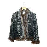 Seura Vintage Wavy Print Brown Fur Coat
