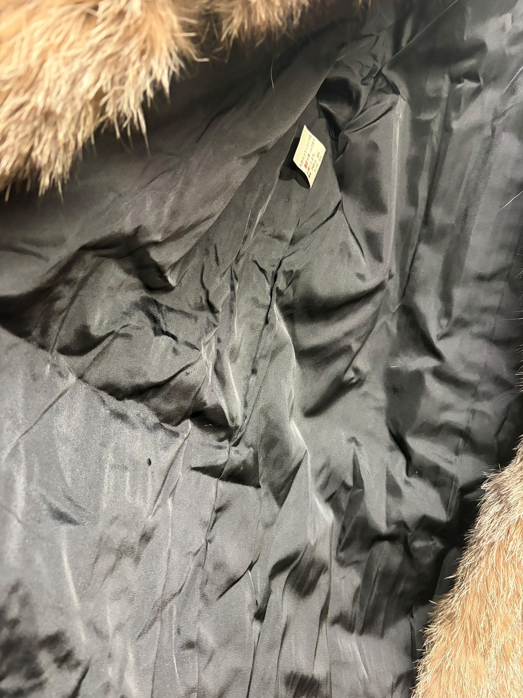 Vintage Accency Neutral-Toned Fox Fur Coat
