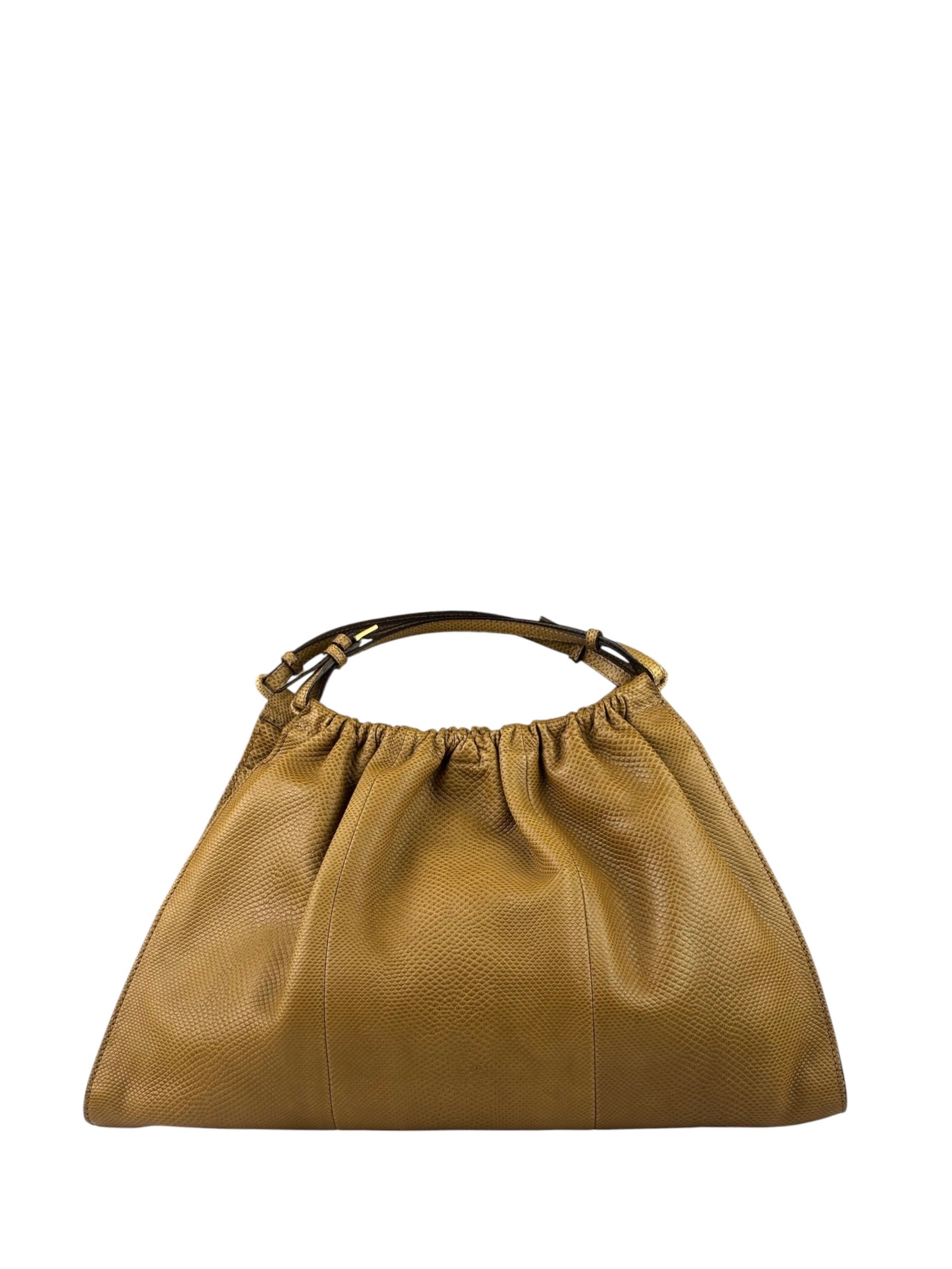 Gucci Vintage Tan Lizard Skin Hobo Bag