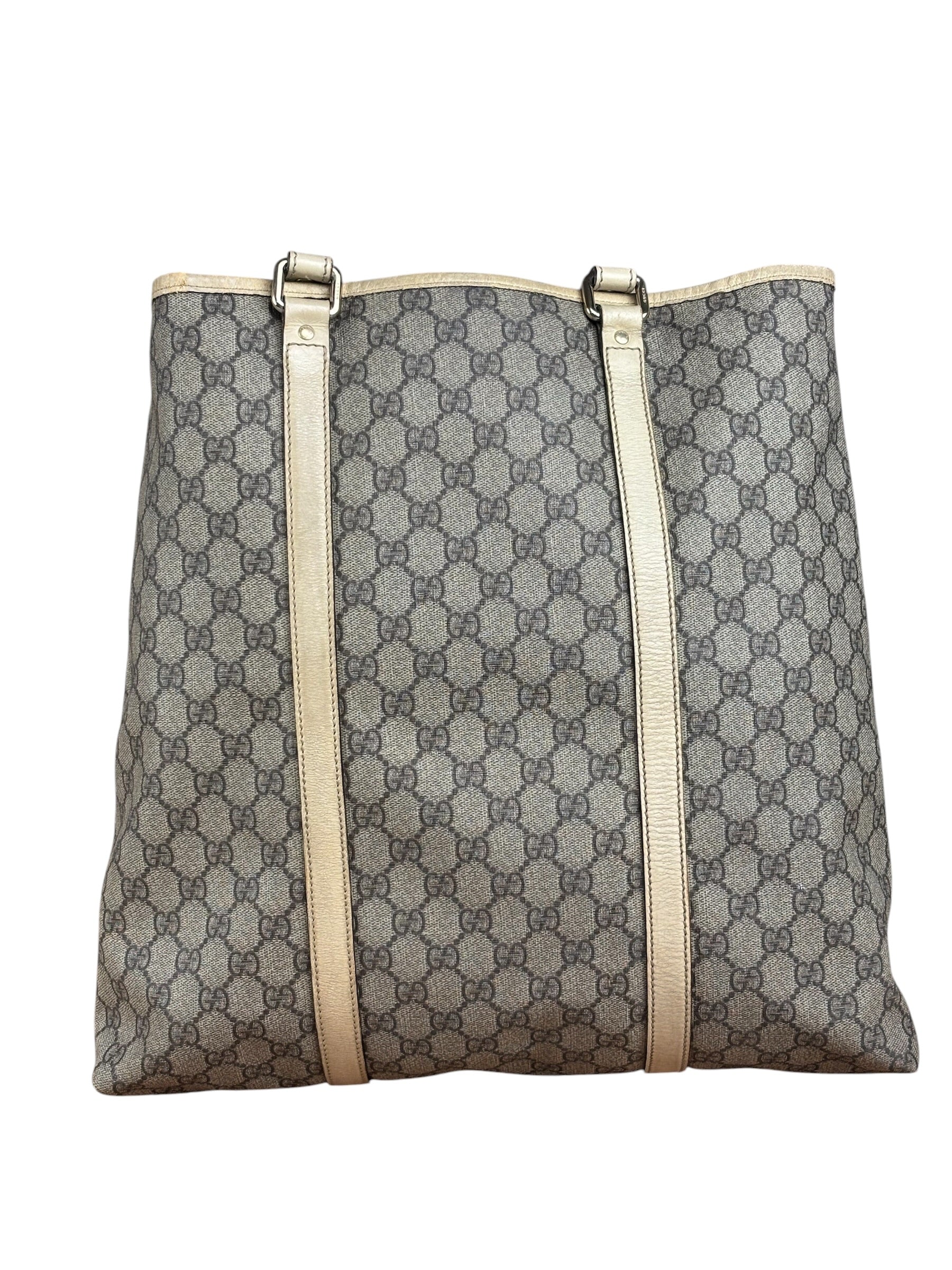 Gucci Beige GG Supreme Monogram Joy Vertical Tote Bag